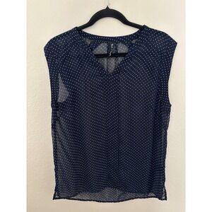 BLK  LT Size‎ S Polka Dot Short Sleeve Tank (A476)